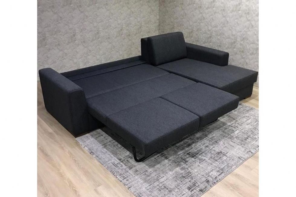 Produktcode: 18966 - Skandinavisches Ecksofa Mit Ausziehbarem Bettkasten - Zusätzlicher Stauraum Für Decken Und Kissen